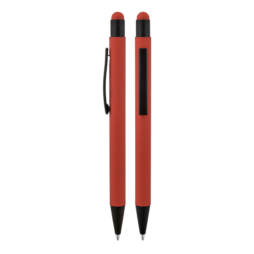 1027 Metal Tükenmez Touchpen Rubber Gövde Kalem