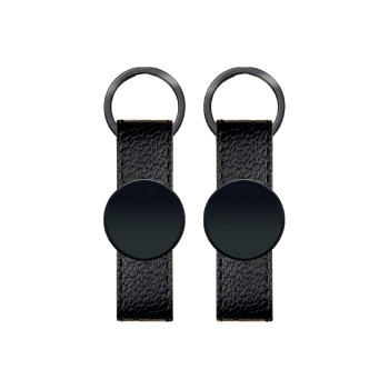 2405 Çift Taraflı Metal Suni Deri Anahtarlık