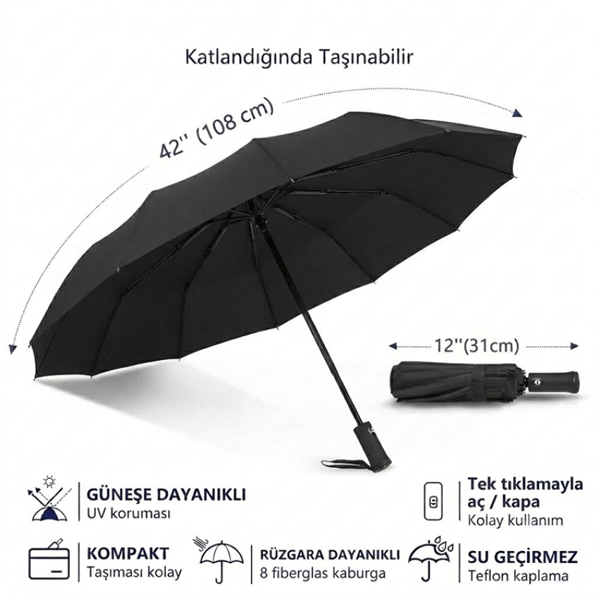 5100 8 Telli Işıklı Şemsiye